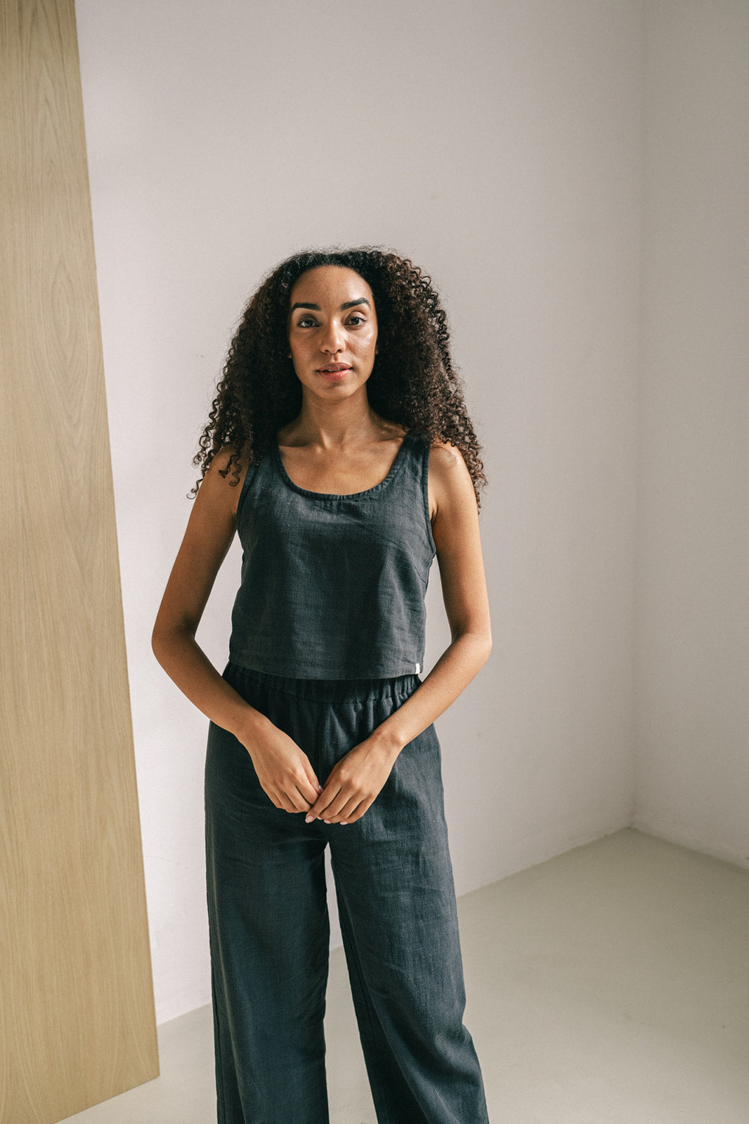 Black linen set