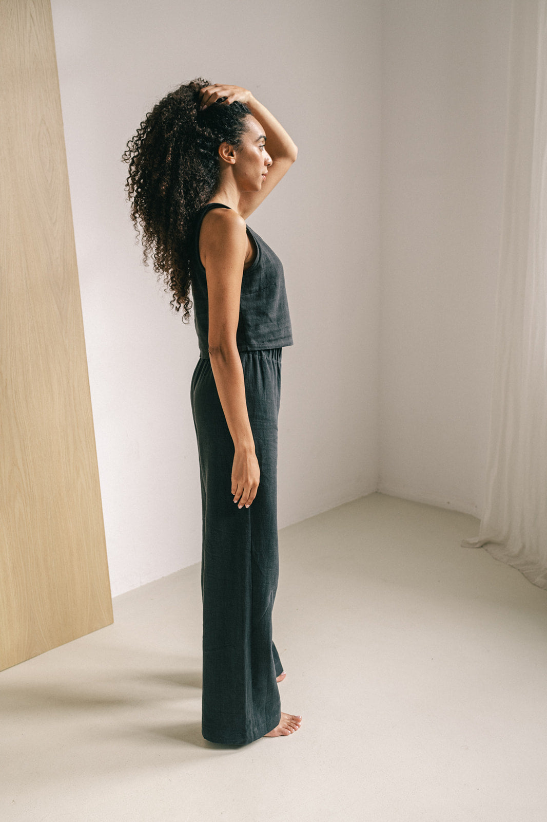 Black linen set