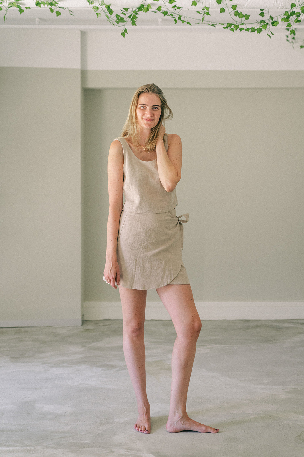 Beige skirt & top