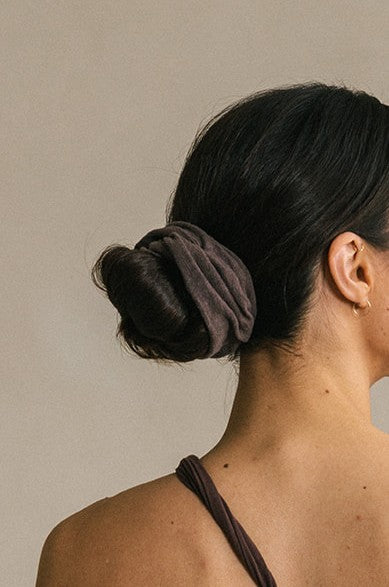 Scrunchie Linen Brown
