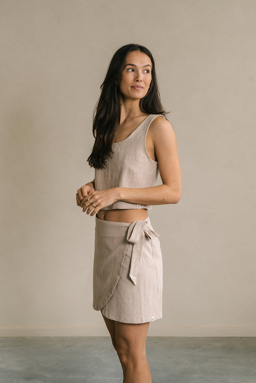 Beige skirt & top